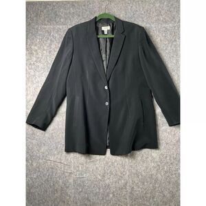 Talbots Blazer Jacket Women's Size 16 Black Lined Long Sleeve Single Breasted